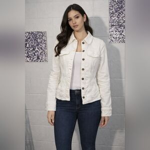 White House Black Market White Jean Jacket